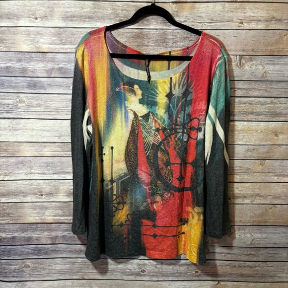 Mushka by Sienna Rose Multicolor Top 3/4 Sleeve Size Large  B0 - Picture 1 of 4